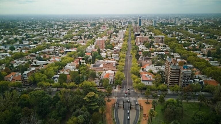 Vista aerea de la ciudad de Mendoza, Argentina