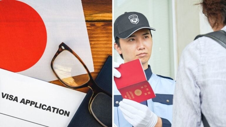 Aplicación de visa para Japón.