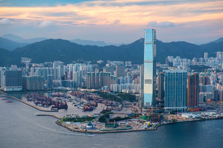 Vista aérea del West Kowloon Cultural District