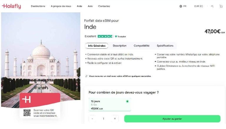 carte sim inde prépayée internet holafly
