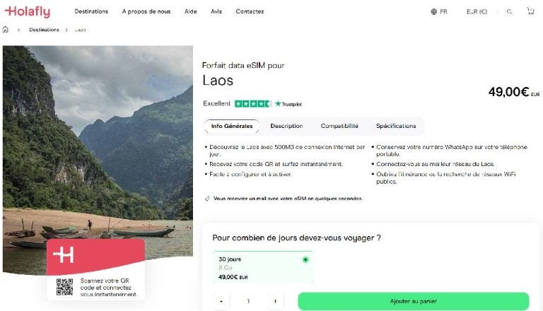 carte sim laos prépayée internet holafly