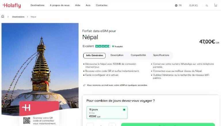 carte sim népal prépayée internet holafly