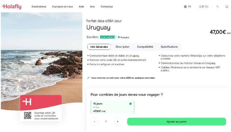 carte sim uruguay prépayée internet holafly
