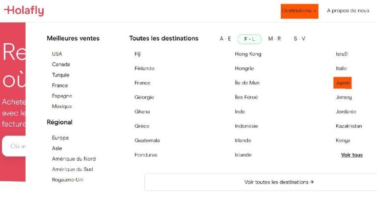 eSIM pour avoir Internet etranger