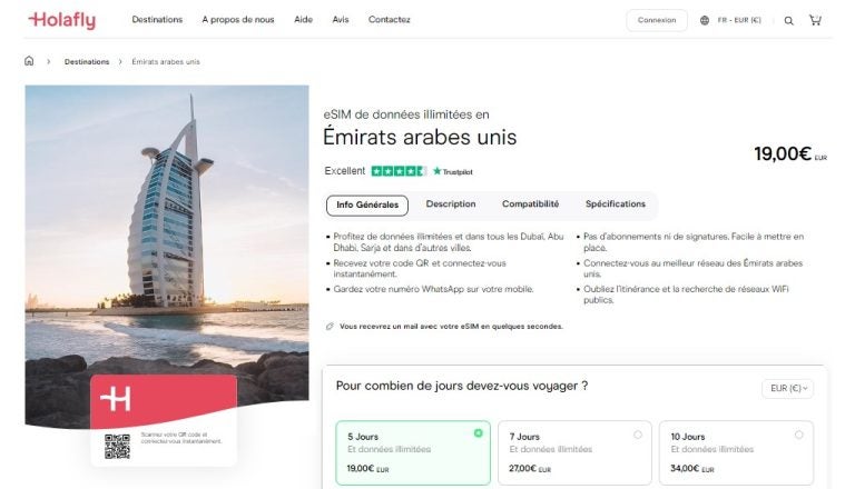 internet emirats arabes unis prepayee holafly
