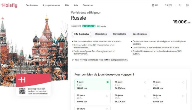 carte sim russie prépayée internet holafly