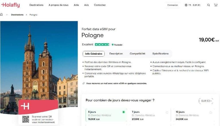 utiliser portable pologne holafly