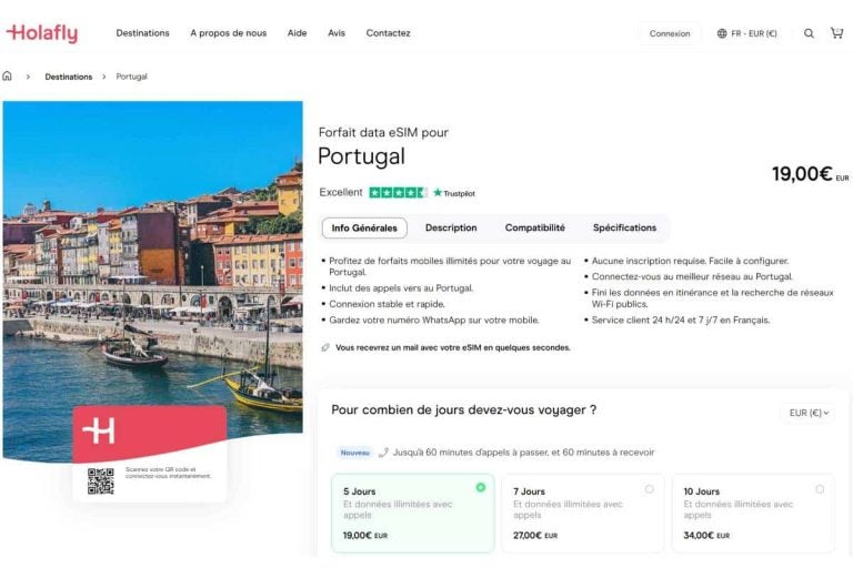 carte sim portugal prépayée internet holafly