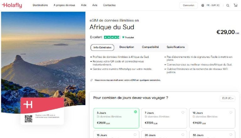 internet afrique du sud prepayee Holafly