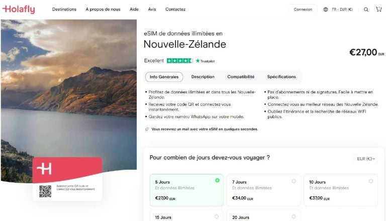 internet Nouvelle-Zélande prepayee holafly