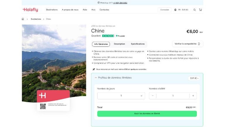 utiliser portable chine holafly
