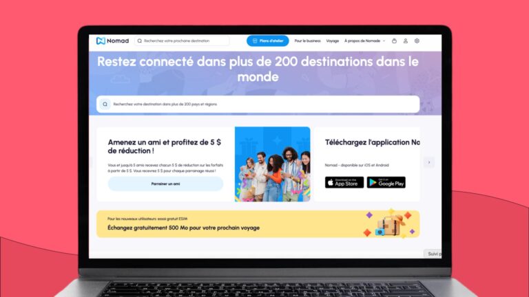 Page accueil site internet Nomad fournisseur esim