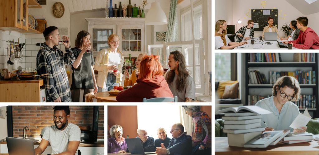 Groupes d'utilisateurs séjournant dans les colivings