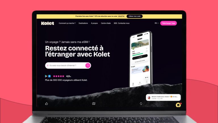 Page d'accueil du site Kolet fournisseur eSIM
