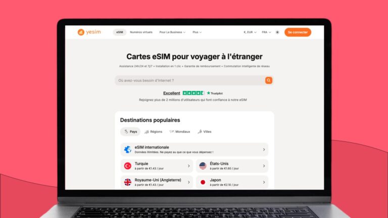 Page d'accueil du fournisseur d'eSIM Yesim