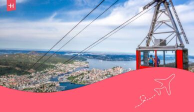Vue depuis le téléphérique d'Ulriken à Bergen en Norvège