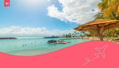 Vue sur la belle plage du Bas du Fort en Guadeloupe