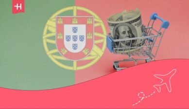 Panier avec le drapeau du Portugal à l'arrière