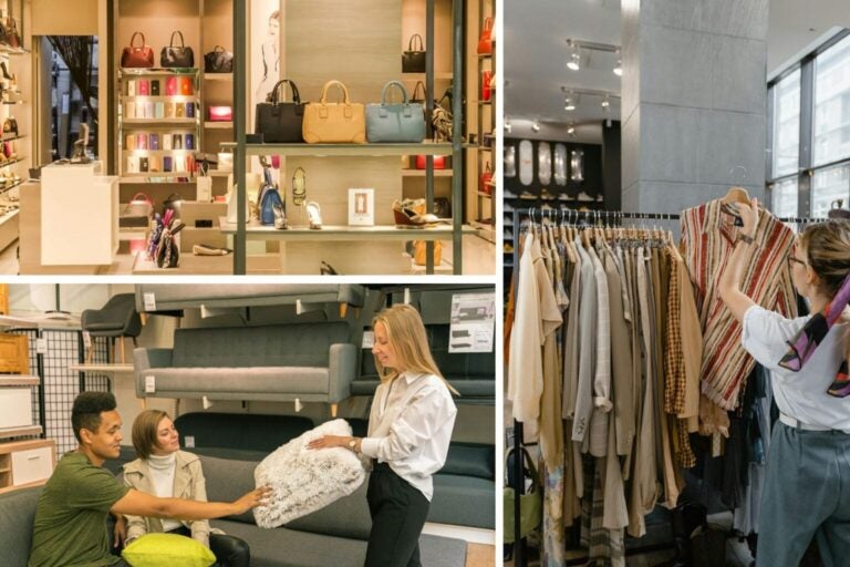 Magasins de mode, chaussures et meubles