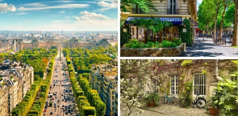 vues aériennes de paris et images des quartiers saint-germain et le marais