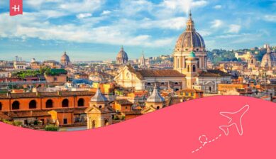 Vue aérienne en pleine journée de Rome en Italie