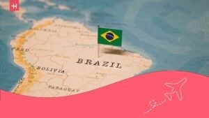 À quoi ressemble la vie au Brésil ? Sur l'image : une carte du Brésil avec son drapeau.