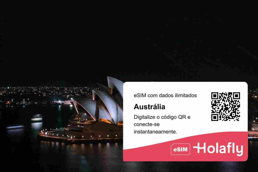 um ponto turístico de Sydney e um qr code