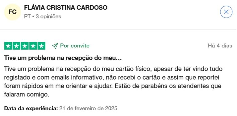 outro depoimento de um cliente da revolut esim no trustpilot
