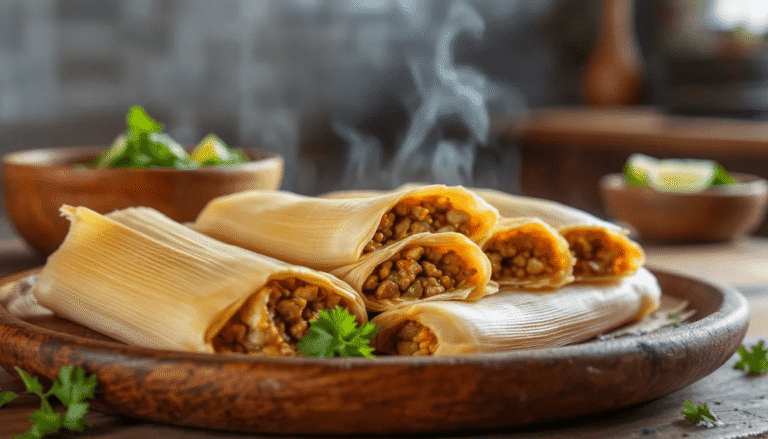 Os tamales mexicanos são envoltos em folhas de milho e recheados com uma mistura deliciosa de carne suína, temperos e, às vezes, acompanhados de pico de gallo e sour cream. Este prato tradicional da culinária mexicana é uma opção saborosa e popular, especialmente durante celebrações.
