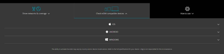 Verificar a compatibilidade do eSIM Ubigi