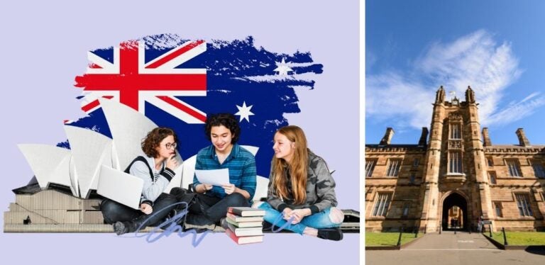 Universidade de Sidney e grupo de estudantes na Austrália