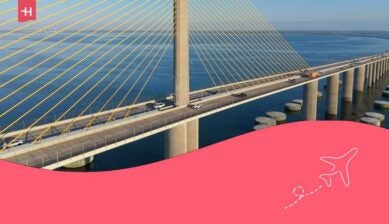 uma ponte em Tampa Bay, Florida, USA