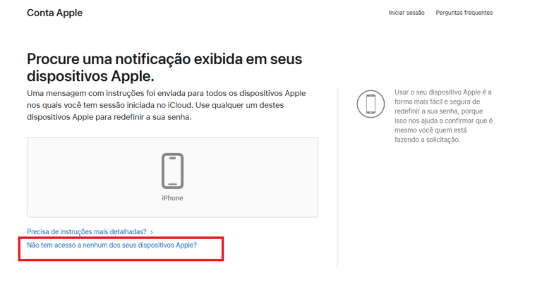 como recuperar icloud sem numero de telefone