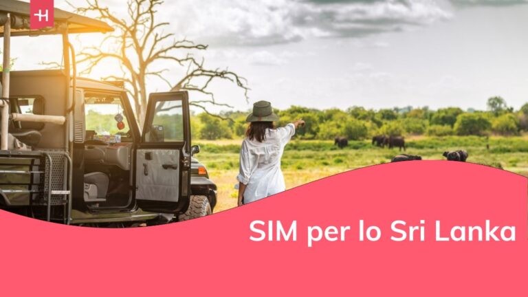 Donna turista vicino a un'auto fuori strada che osserva gli elefanti durante un safari in Sri Lanka