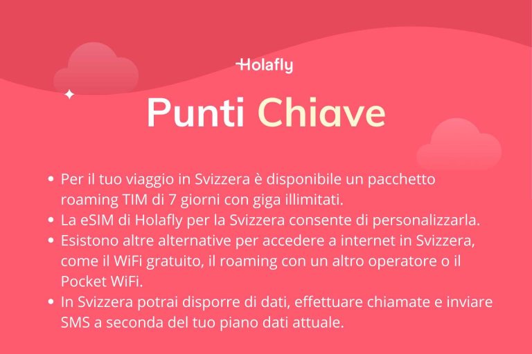 Punti chiave sul roaming TIM in svizzera