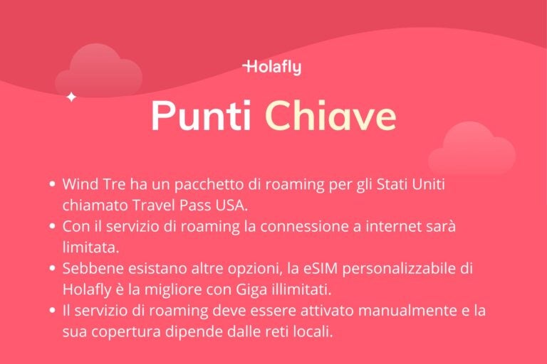 Punti chiave sul roaming Wind negli USA