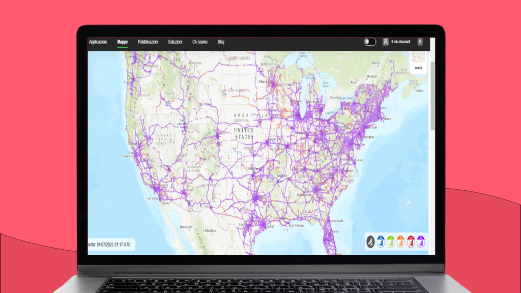 Mappa di copertura di un operatore locale negli Stati Uniti sul sito nperf