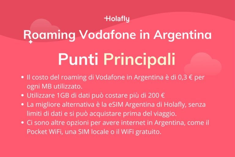 Punti principali roaming vodafone in argentina
