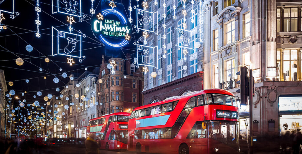 Le strade di Oxford Street a Natale, Londra
