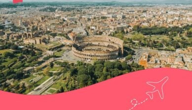 Vista di roma e colosseo