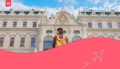 Turista in viaggio in Austria, nella capitale Vienna.
