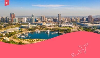 Il litorale di Long Beach nei pressi del porto e lo splendido litorale di Los Angeles.