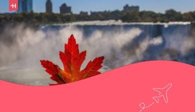 Vista delle cascate del Niagara in Canada durante l'autunno