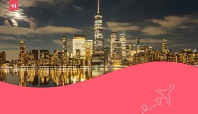 l paesaggio notturno di New York.