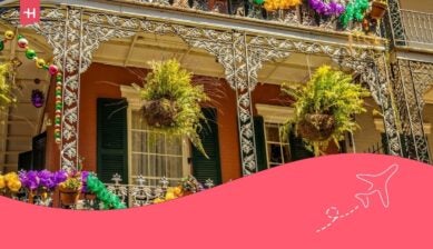 Balcone del Mardi Gras a New Orleans, in Louisiana, nel profondo sud