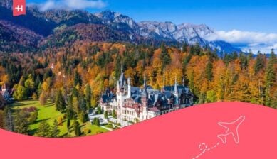 Il castello di Peles in autunno. Sinaia, contea di Prahova, Romania.