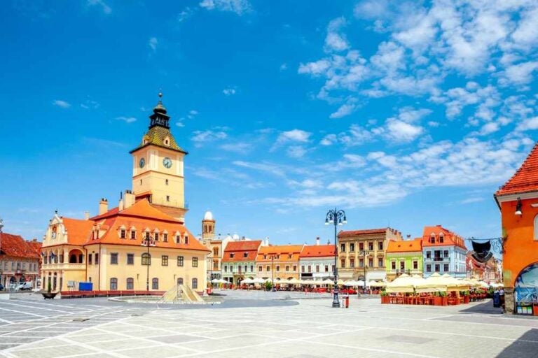 Città vecchia di Brasov, Romania.