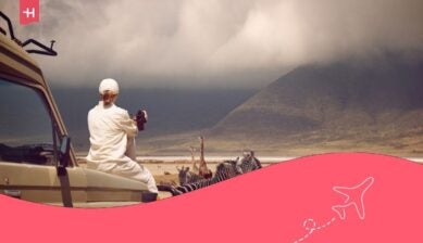 Una viaggiatrice in safari in Africa