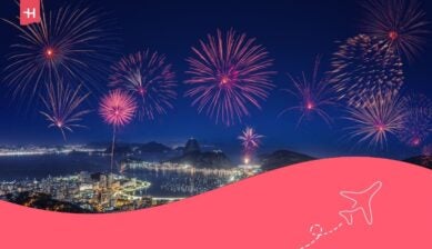 Rio de Janeiro (Brasile) con i fuochi d'artificio