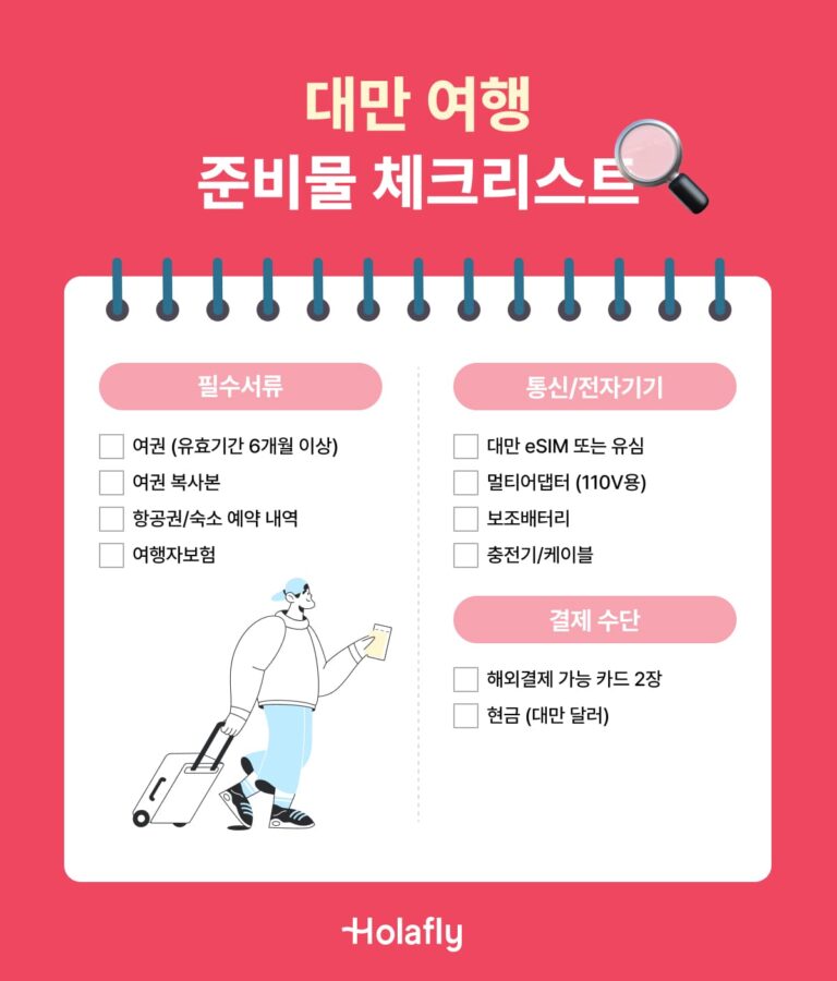 대만 여행 준비물